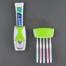 1 set of easy-to-use toothbrush holder with automatic toothpaste dispenser, wall mounted toothbrush storage rack, and bathroom